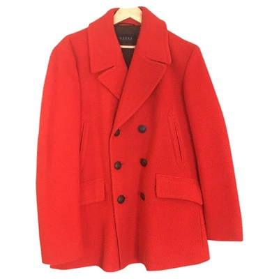 Pre-owned Gucci Wool Coat In Orange