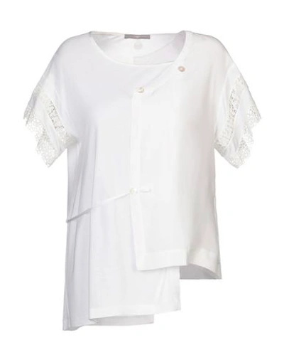 Shop High By Claire Campbell High Woman T-shirt White Size Xl Viscose, Silk