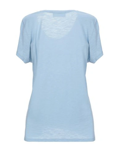 Shop American Vintage Woman T-shirt Sky Blue Size S Cotton, Viscose