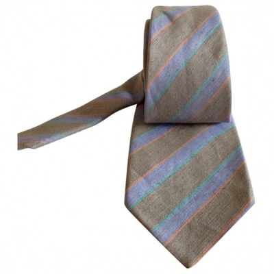 Pre-owned Fendi Silk Cravate In Grey