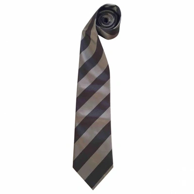 Pre-owned Gucci Silk Tie In Brown