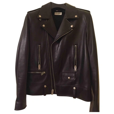 Pre-owned Saint Laurent Leather Jacket In Black