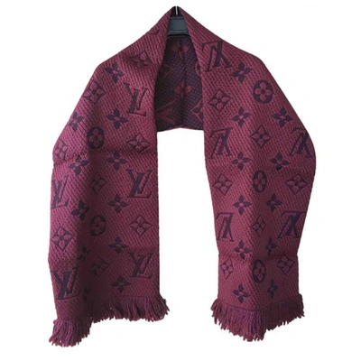 Pre-owned Louis Vuitton Wool Scarf & Pocket Square In Purple