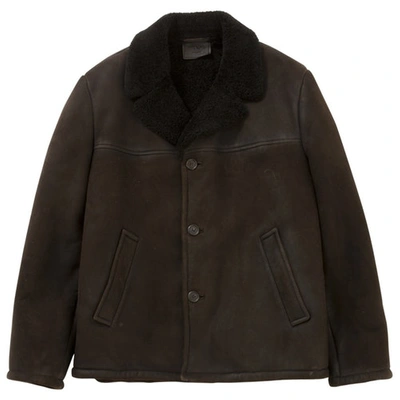 Pre-owned Prada Brown Leather Coat