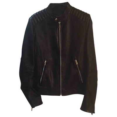 Pre-owned Prada Leather Jacket In Black