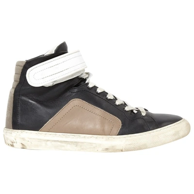 Pre-owned Pierre Hardy Leather High Trainers In Black