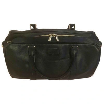 Pre-owned St Dupont Leather Weekend Bag In Black