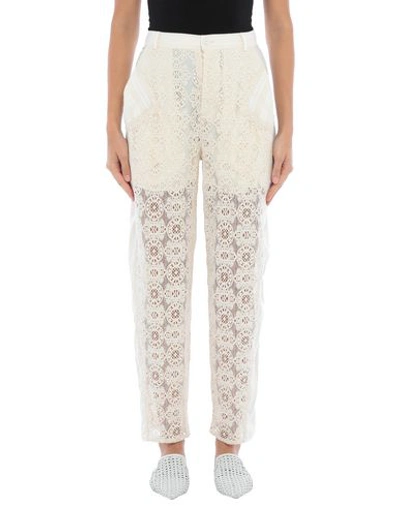 Shop Philosophy Di Lorenzo Serafini Woman Pants Ivory Size 6 Cotton, Polyamide In White