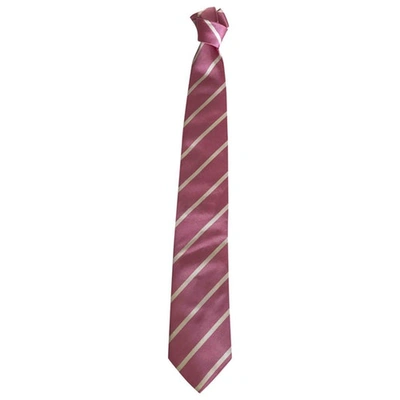 Pre-owned Carolina Herrera Silk Tie In Pink