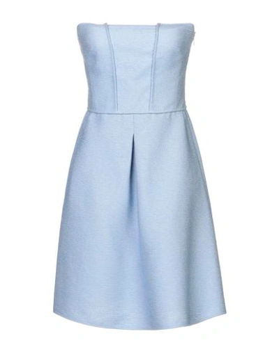 Shop Emporio Armani Short Dress In Sky Blue