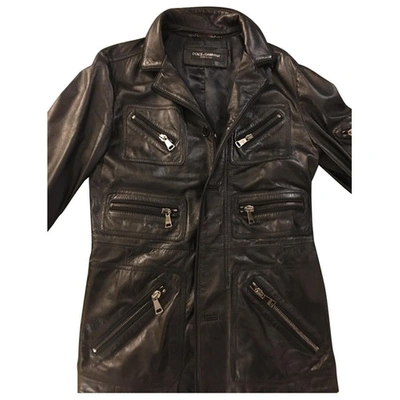 Pre-owned Dolce & Gabbana Leather Vest In Black
