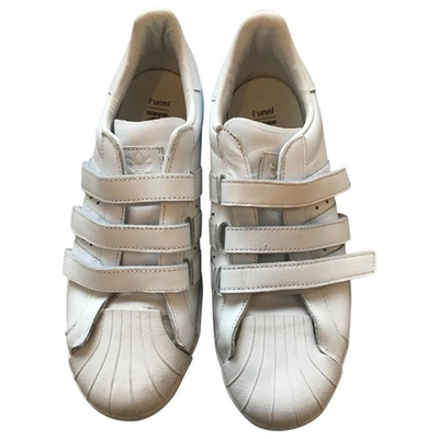 Pre-owned Adidas Originals Leather Low Trainers In White