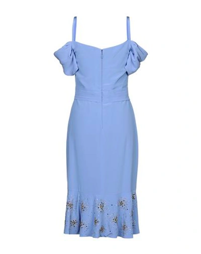 Shop Moschino Woman Midi Dress Azure Size 6 Silk In Blue