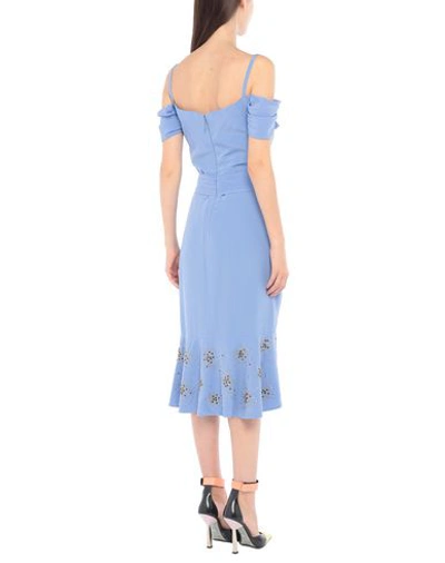 Shop Moschino Woman Midi Dress Azure Size 6 Silk In Blue