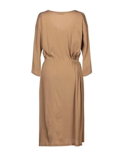 Shop Sibel Saral 3/4 Length Dresses In Camel