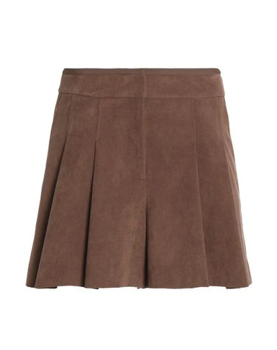 Shop Halston Heritage Mini Skirt In Dark Brown