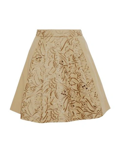 Shop Roberto Cavalli Knee Length Skirt In Beige