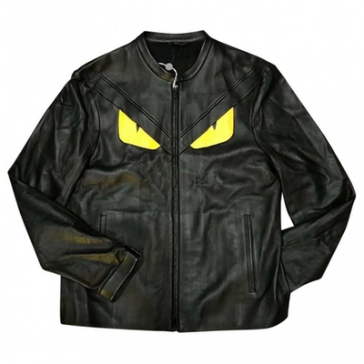 Pre-owned Fendi Black Leather Jacket