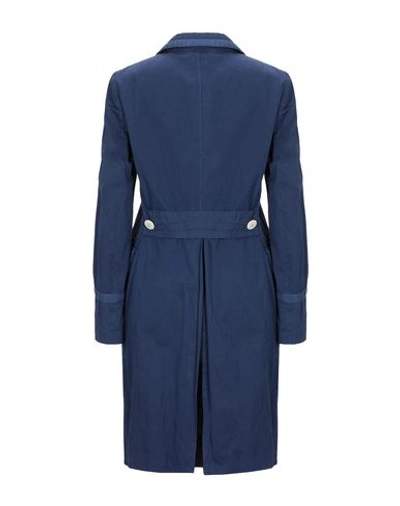 Shop The Gigi Woman Overcoat & Trench Coat Blue Size 4 Cotton, Metal