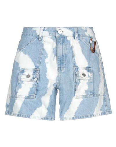 Shop Ganni Denim Shorts In Blue