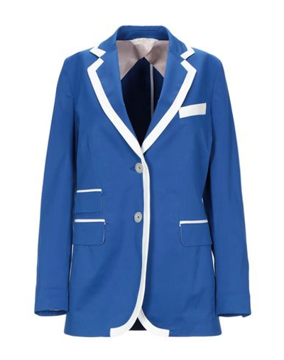 Shop Bottega Martinese Suit Jackets In Blue