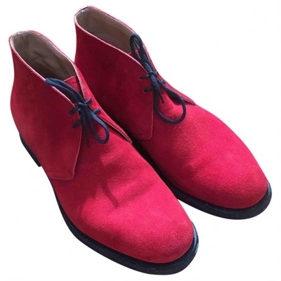 Pre-owned Church's Red Suede Boots