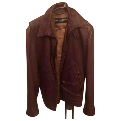 Pre-owned Dolce & Gabbana Brown Leather Jacket