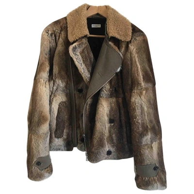 Pre-owned Dries Van Noten Brown Rabbit Jacket