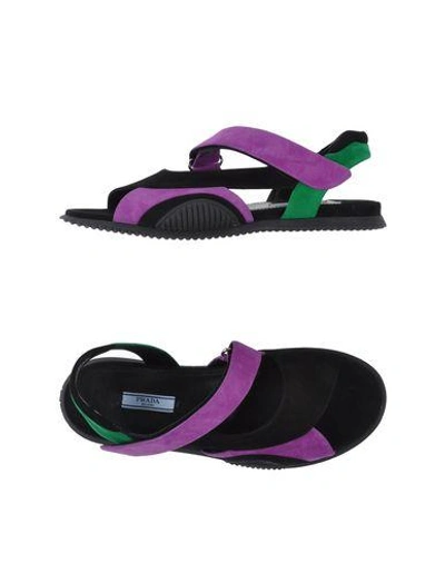 Shop Prada Sandals In Purple