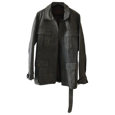 Pre-owned Fendi Grey Leather Jackets