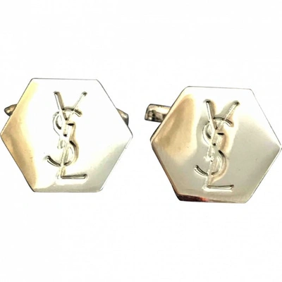 Pre-owned Saint Laurent Silver Steel Cufflinks