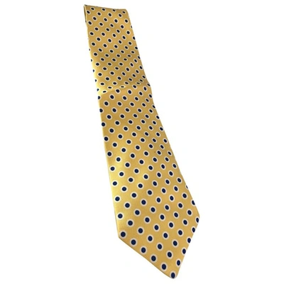 Pre-owned Fendi Silk Tie In Yellow