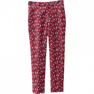 Pre-owned Dior Red Wool Trousers