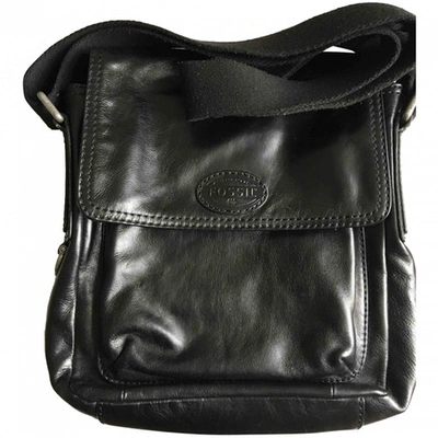 Pre-owned Fossil Leather Satchel In Black