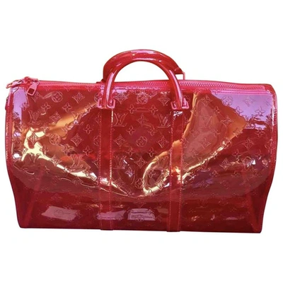 Pre-owned Louis Vuitton Keepall Red Plastic Bags