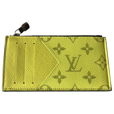 coin card holder leather small bag Louis Vuitton Yellow in Leather -  33438568
