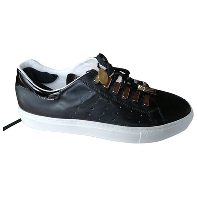 Pre-owned Cesare Paciotti Black Leather Trainers