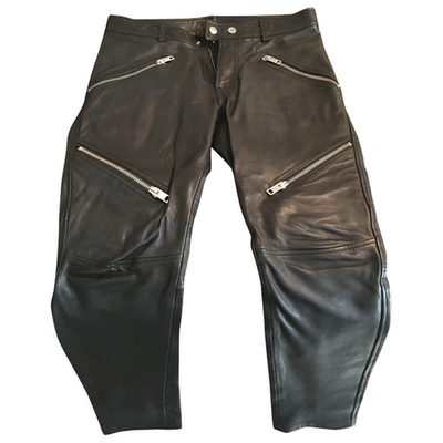 Pre-owned Diesel Black Leather Trousers
