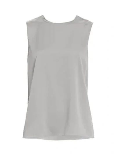 Shop Theory Women's Straight Silk Shell Top In Grey Violet