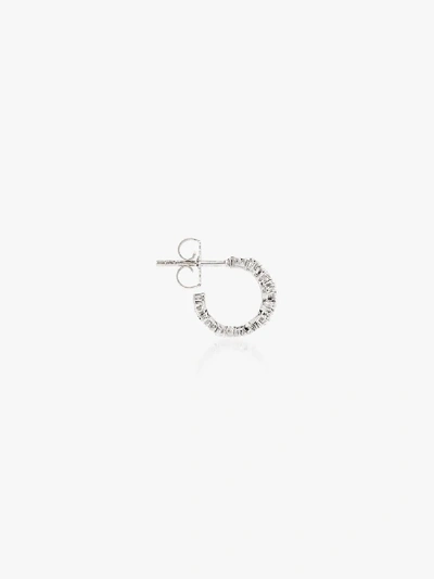 Shop Suzanne Kalan 18k White Gold Diamond Hoop Earrings In Metallic