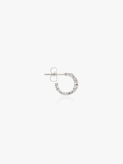 Suzanne Kalan 18kt White Gold And Diamond Hoop Earrings In Metallic