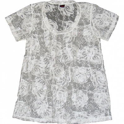 Pre-owned Lna White Polyester Top