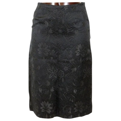 Pre-owned Dolce & Gabbana Black Floral Embroidered Pencil Skirt
