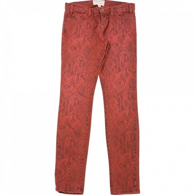 Pre-owned Current Elliott Python Print Cotton - Elasthane Jeans In Brown