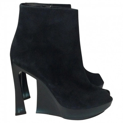 Pre-owned Jil Sander Black Suede Ankle Boots