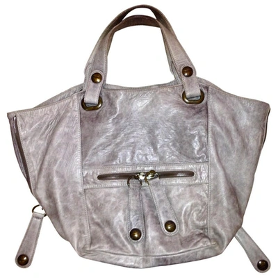Pre-owned Gerard Darel Tote Flower Grey Leather Handbag