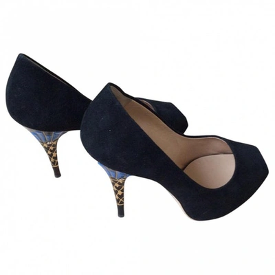 Pre-owned Giuseppe Zanotti Black Suede Heels