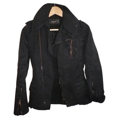 Pre-owned April77 Black Cotton Leather Jacket