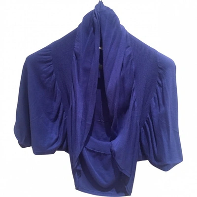 Pre-owned Bcbg Max Azria Blue Silk Knitwear