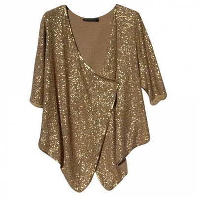Pre-owned Donna Karan Gold Cashmere Top